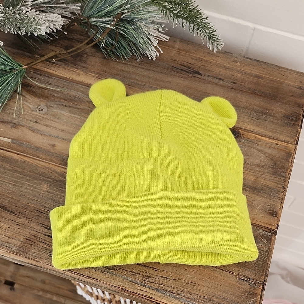Kids Lime Green Knit Beanie